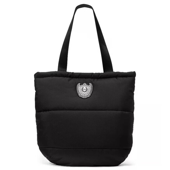 Victoria's Secret PINK Logo Quilted Puffer Tote Travel Gym Bag Black Large NEW - Picture 1 of 10